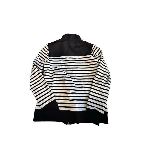 L-RL Lauren Active Ralph Lauren Black & White Striped Zip Up Jacket Size S - Picture 8 of 8